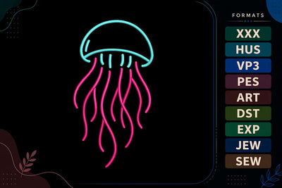 Jellyfish Summer Ocean Embroidery Design Embroidery/Applique DESIGNS sg embroidery 