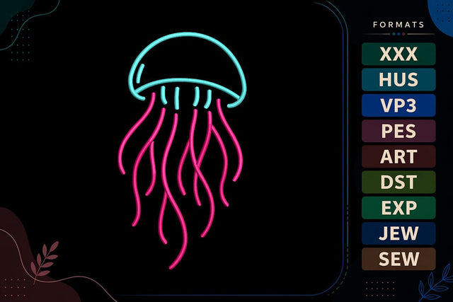 Jellyfish Summer Ocean Embroidery Design Embroidery/Applique DESIGNS sg embroidery 
