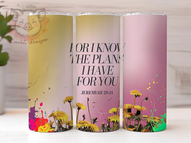 Jeremiah 2911 Faith Tumbler Wrap, Bible Verse Tumbler, Christian Quote Tumbler, 20oz Skinny Tumbler, Inspirational Tumbler Design, Faith Tumbler Wrap, Religious Tumbler Sublimation Lara' s Designs 