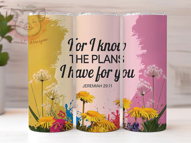 Jeremiah 2911 Faith Tumbler Wrap, Bible Verse Tumbler, Christian Quote Tumbler, 20oz Skinny Tumbler, Inspirational Tumbler Design, Faith Tumbler Wrap, Religious Tumbler Sublimation Lara' s Designs 