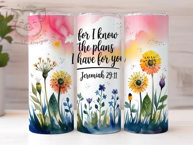 Jeremiah 2911 Faith Tumbler Wrap, Bible Verse Tumbler, Christian Quote Tumbler, 20oz Skinny Tumbler, Inspirational Tumbler Design, Faith Tumbler Wrap, Religious Tumbler Sublimation Lara' s Designs 