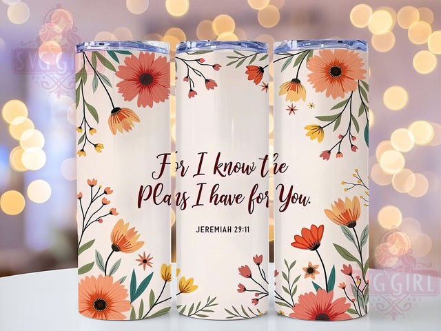 Jeremiah 2911 Tumbler Wrap, Christian Bible Verse Tumbler, 20oz Sublimation Design, Inspirational Drinkware, Faith-Based Tumbler, Motivational Quotes Tumbler, Religious Gifts Sublimation SvggirlplusArt 