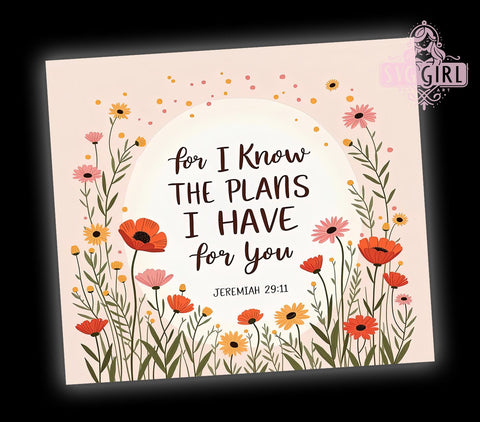 Jeremiah 2911 Tumbler Wrap, Christian Bible Verse Tumbler, 20oz Sublimation Design, Inspirational Drinkware, Faith-Based Tumbler, Motivational Quotes Tumbler, Religious Gifts Sublimation SvggirlplusArt 