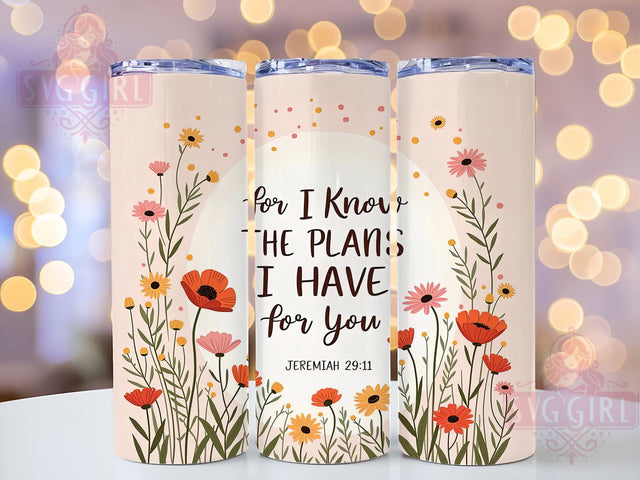 Jeremiah 2911 Tumbler Wrap, Christian Bible Verse Tumbler, 20oz Sublimation Design, Inspirational Drinkware, Faith-Based Tumbler, Motivational Quotes Tumbler, Religious Gifts Sublimation SvggirlplusArt 