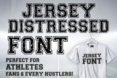 Jersey Distressed Font | Bold Varsity Sports Typeface SVG TonisArtStudio 