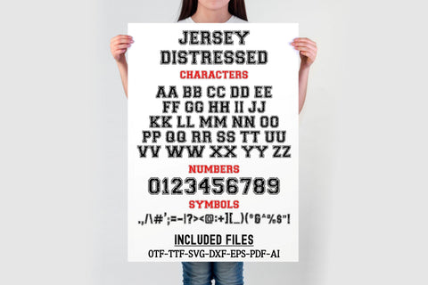 Jersey Distressed Font | Bold Varsity Sports Typeface SVG TonisArtStudio 
