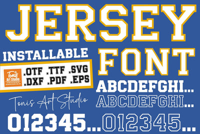 Jersey Outline Font, Varsity Font svg, otf, ttf, Sport Font Font TonisArtStudio 