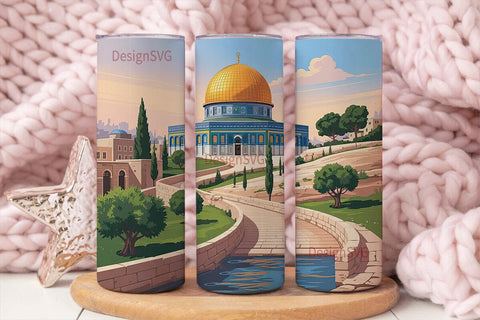 Jerusalem Sunset 20oz Tumbler Wrap Sublimation DesignSVG 