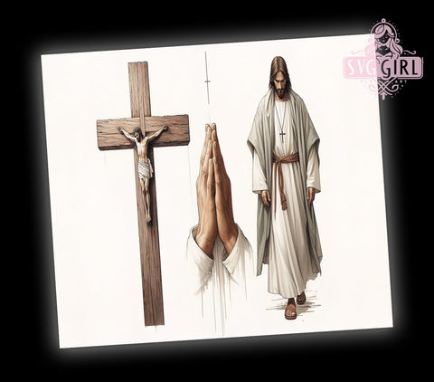 Jesus 20oz Tumbler Wrap Sublimation Design, Straight Tapered Tumbler Wrap, Christian Tumbler Png, Instant Digital Download Sublimation SvggirlplusArt 