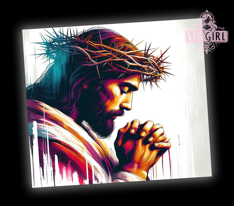 Jesus 20oz Tumbler Wrap Sublimation Design, Straight Tapered Tumbler Wrap, Christian Tumbler Png, Instant Digital Download Sublimation SvggirlplusArt 