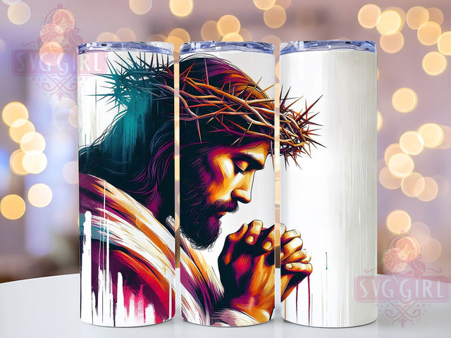 Jesus 20oz Tumbler Wrap Sublimation Design, Straight Tapered Tumbler Wrap, Christian Tumbler Png, Instant Digital Download Sublimation SvggirlplusArt 