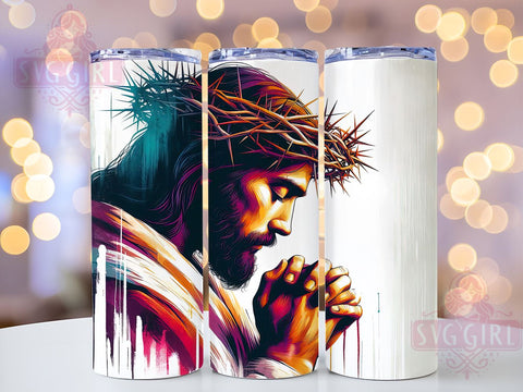 Jesus 20oz Tumbler Wrap Sublimation Design, Straight Tapered Tumbler Wrap, Christian Tumbler Png, Instant Digital Download Sublimation SvggirlplusArt 