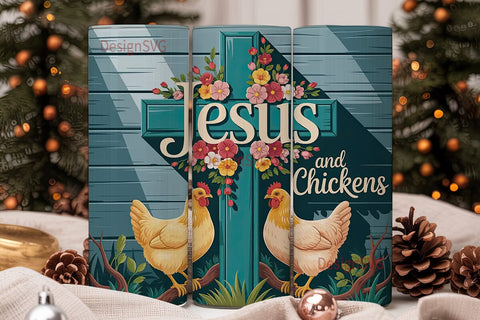 Jesus & Chickens 20oz Tumbler Wrap Sublimation DesignSVG 