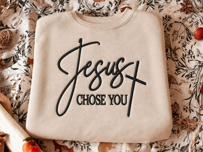 Jesus Chose You Embroidery Design, Christian Faith Machine Embroidery File, Religious Quote Shirt Pattern, Inspirational Bible Gift Design Embroidery/Applique DESIGNS DesignDestine 