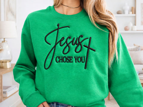 Jesus Chose You Embroidery Design, Christian Faith Machine Embroidery File, Religious Quote Shirt Pattern, Inspirational Bible Gift Design Embroidery/Applique DESIGNS DesignDestine 
