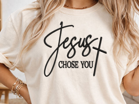 Jesus Chose You Embroidery Design, Christian Faith Machine Embroidery File, Religious Quote Shirt Pattern, Inspirational Bible Gift Design Embroidery/Applique DESIGNS DesignDestine 