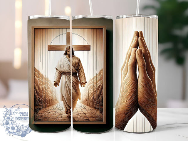 Jesus Christ 20oz Skinny Tumbler PNG, Christian Tumbler Wrap, Sublimation Design, Straight & Tapered Tumbler Wrap, Instant Digital Download Sublimation ToriDesigns 