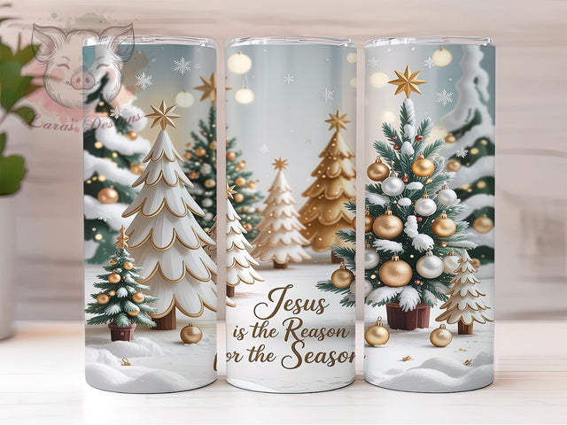 Jesus Christian Christmas Tumbler, Christian Holiday Wrap, Faith Sublimation Design, Religious Christmas Cup, 20Oz Skinny Tumbler Wrap, Spiritual Holiday Mug, Reason for the Season Design Sublimation Lara' s Designs 