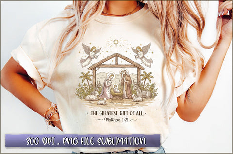 Jesus Christmas Nativity Scene PNG Sublimation Shetara Begum 