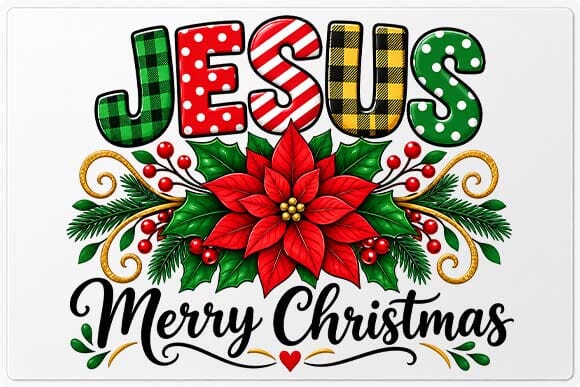 Jesus Christmas Poinsettia PNG SVG BillahCrafts 