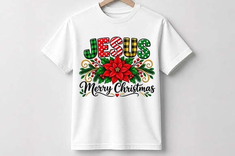 Jesus Christmas Poinsettia PNG SVG BillahCrafts 
