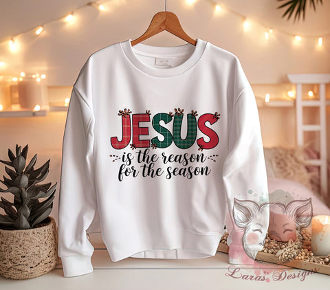 Jesus Christmas, Reason for the Season, Faith-Based Art, Sublimation Download, Christmas Faith, Digital Download, Inspirational Christmas, Religious Decor Sublimation Lara' s Designs 