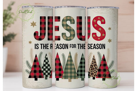 Jesus Christmas Tumbler Wrap Sublimation PixelChick 