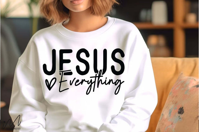 Jesus Everything SVG, Christian Quote SVG, Faith-Based Design, Digital Download SVG Isabella Machell 