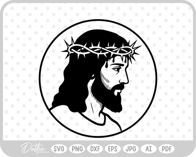 Jesus Face SVG DottieDigitals 