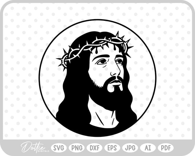 Jesus Face SVG DottieDigitals 