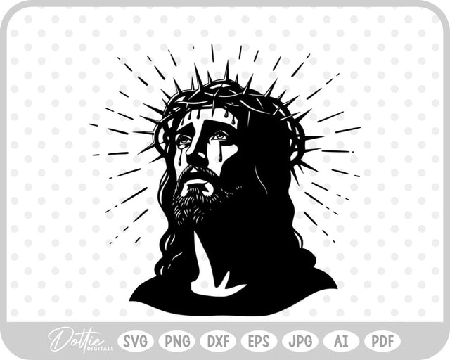 Jesus Face SVG DottieDigitals 