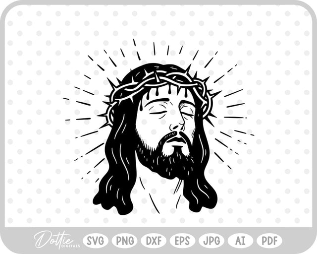 Jesus Face SVG DottieDigitals 