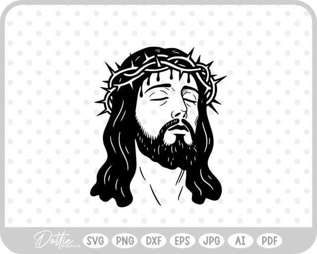 Jesus Face SVG DottieDigitals 