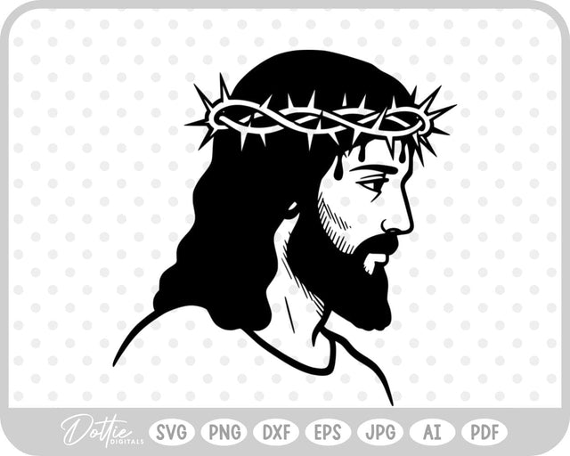 Jesus Face SVG DottieDigitals 