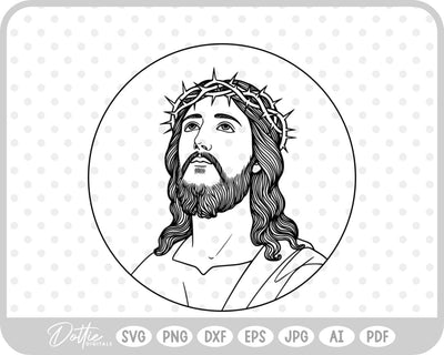 Jesus Face SVG DottieDigitals 