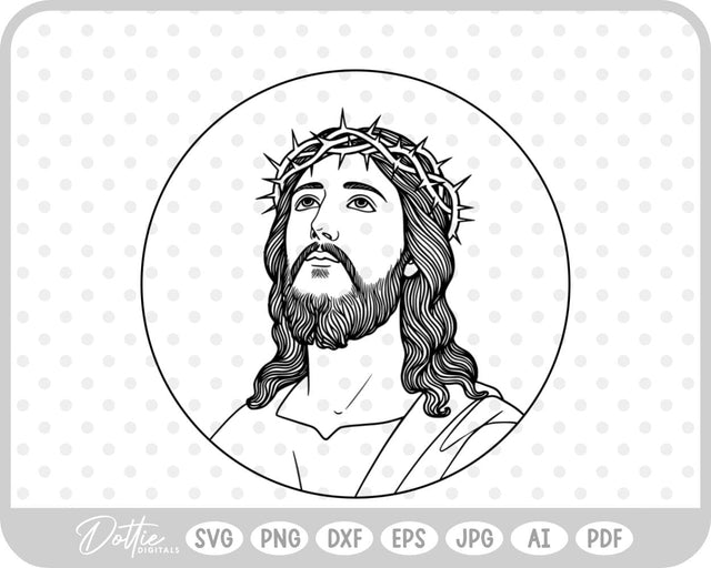 Jesus Face SVG DottieDigitals 