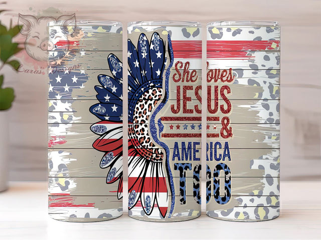 Jesus Faith and Freedom 20oz Tumbler, Patriotic Drinkware, 20oz Sublimation, Faith and Freedom, American Pride Gift, Religious Tumbler, Unique Christian Tumbler Sublimation Lara' s Designs 