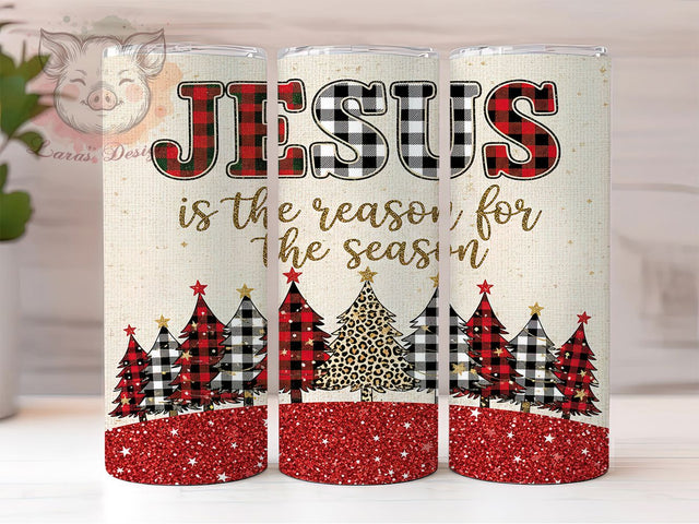 Jesus Faith Christmas Tumbler, Faith Holiday Wrap, Religious Sublimation Design, Christian Christmas Cup, 20Oz Skinny Tumbler Wrap, Spiritual Holiday Mug, Nativity Message Design Sublimation Lara' s Designs 