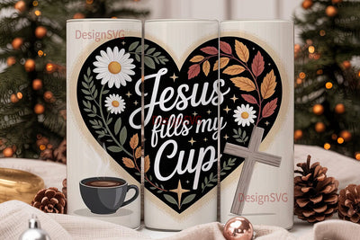 Jesus Fills My Cup 20oz Tumbler Sublimation DesignSVG 
