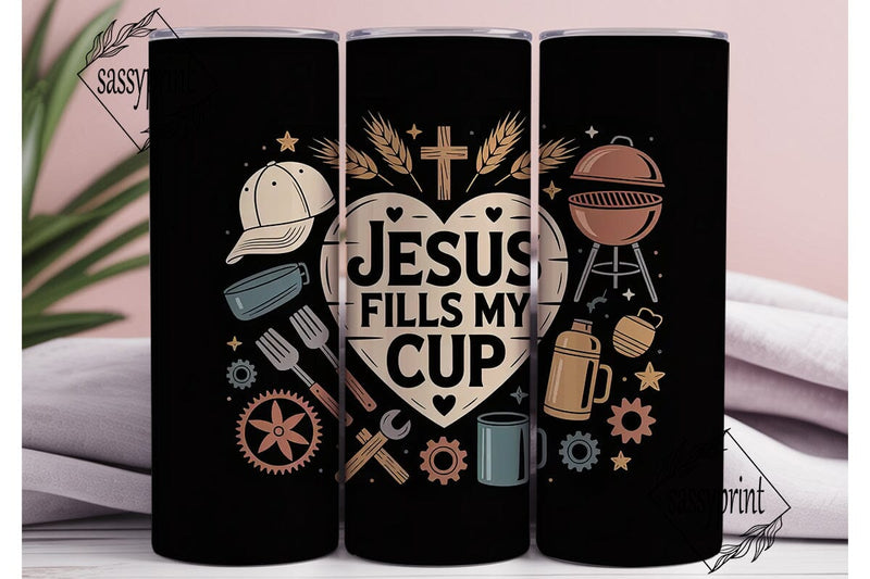 Jesus Fills My Cup 20oz Tumbler Sublimation sassyprint 
