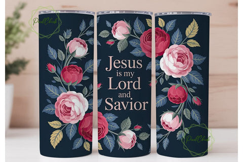 Jesus Floral Tumbler Wrap Sublimation PixelChick 