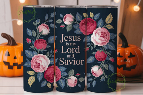 Jesus Floral Tumbler Wrap Sublimation PixelChick 