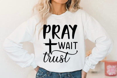 Jesus God Religious SVG PNG, Pray wait trust SVG FiveStarCrafting 