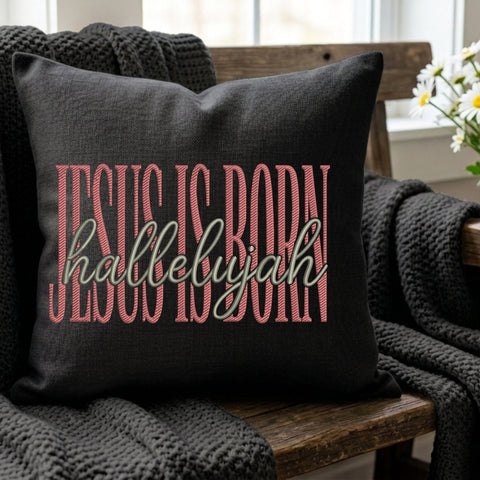 Jesus Is Born Hallelujah Embroidery Design – Christian Christmas Nativity Religious Machine Embroidery File Embroidery/Applique DESIGNS PatternFeed8 