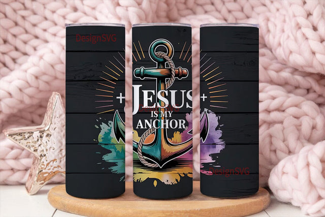 Jesus Is My Anchor Tumbler Wrap Sublimation DesignSVG 
