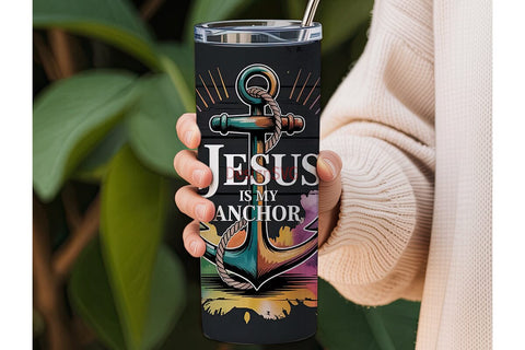 Jesus Is My Anchor Tumbler Wrap Sublimation DesignSVG 