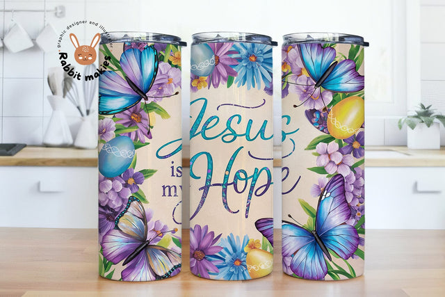 Jesus is my Hope Tumbler Wrap, Jesus Hope 20oz Skinny Tumbler Sublimation, Christian Tumbler Design Tumbler Wrap PNG, Jesus Tumbler Design Sublimation Rabbitmakies 