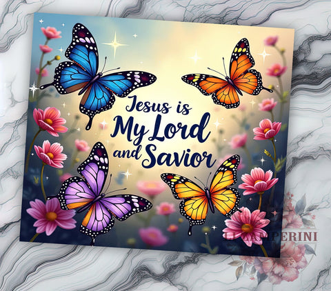 Jesus is My Lord and Savior 20oz Tumbler Wrap PNG, Floral Eatser Tumbler PNG Sublimation Design, Straight & Tapered Tumbler Wrap, Instant Digital Download Sublimation Li Zamperini 
