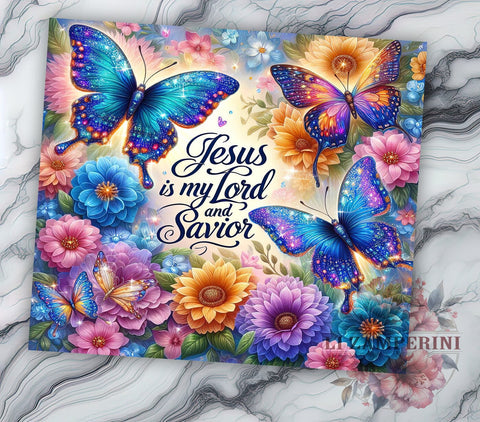 Jesus is My Lord and Savior 20oz Tumbler Wrap PNG, Floral Eatser Tumbler PNG Sublimation Design, Straight & Tapered Tumbler Wrap, Instant Digital Download Sublimation Li Zamperini 