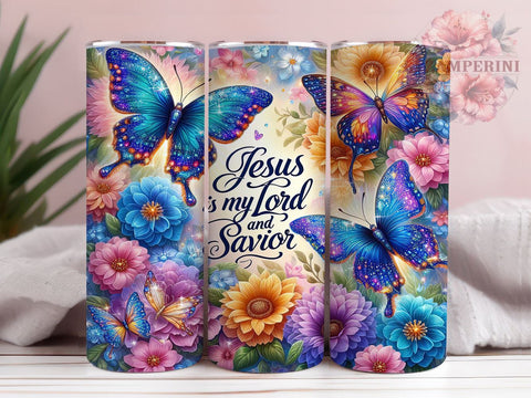 Jesus is My Lord and Savior 20oz Tumbler Wrap PNG, Floral Eatser Tumbler PNG Sublimation Design, Straight & Tapered Tumbler Wrap, Instant Digital Download Sublimation Li Zamperini 